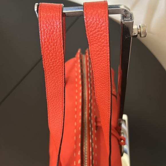 BCBGMaxAzria Contrast Stitching Leather Shoulder Bag - Picture 9 of 16